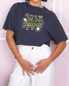 Shein Drop Shoulder Typographic Chest PrintCrew Ts