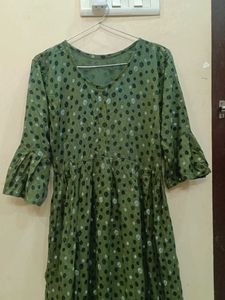 Green Polka Dot Midi Dress