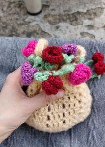 Handmade Crochet Flower Pouch/sling bag