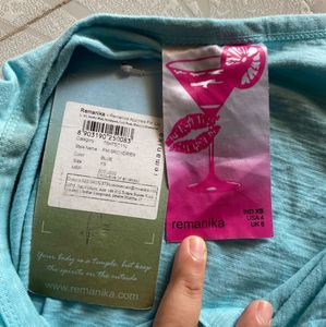 New Remanika Blue Graphic T-Shirt–Size XS