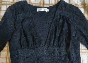 gothic emo Black Lace Top
