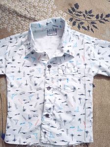 Summer Beach Print Shirt and Shorts Set