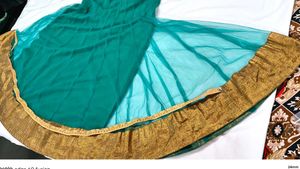 Elegant Teal Anarkali Suit with Gold Embellish
