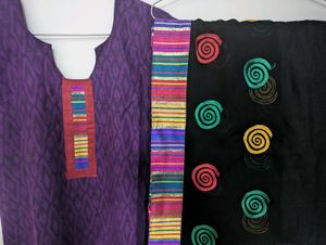 Pure cotton Ikat kurta set