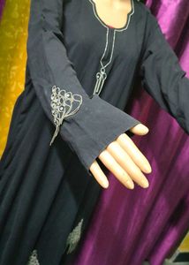 Elegant Black Abaya with Embellishments