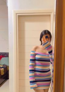 Striped Off-the-Shoulder Dress