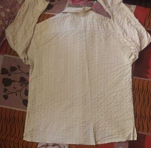 Classic Cream Textured 100 ℅ cotton Button-Down To