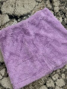 Lavender Faux Fur Mini Skirt