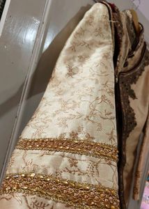 Tan Sherwani With Attached Dupatta