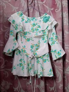 Floral Girls ruffle top with bottom