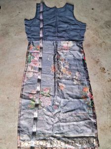 Floral Print Sleeveless Kurta