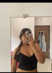 Black Lace Trim Cami Top