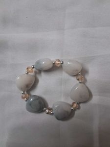 Chic Beaded White Stone Bracelet