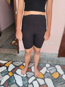 SHEIN  High-Waist Black Cycling Shorts - Size L