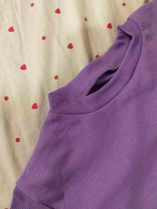 Cute Purple Ribbed Crop Top