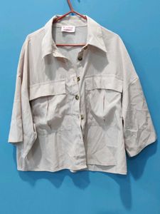 pink Oversized Button-Up Shirt