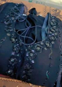 Elegant Black Embellished hand work suit