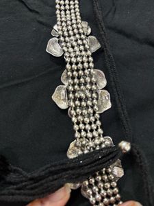 Floral Design Oxidized Silver Necklace Set