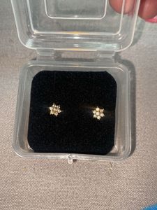 Gold Flower Stud Earrings