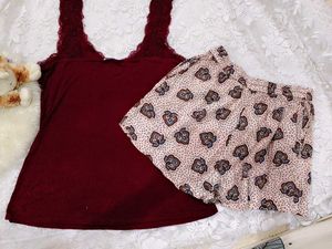 H&amp;M Multicolor Geometric Floral Shorts with top