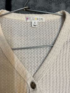 White Cozy Button-Down Knit Cardigan