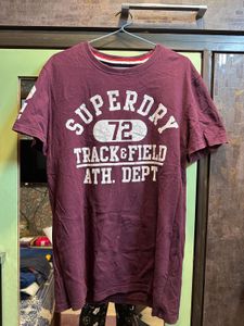 Superdry Burgundy Graphic T-Shirt – Size M