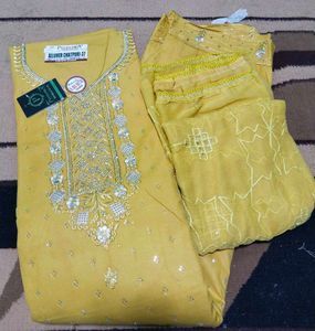 Embroidered  Kurta Set (only pink colour )