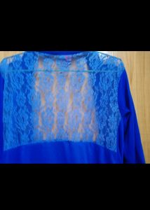 Blue Lace Back Cardigan