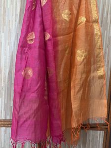 Elegant Silk duptta with Gold Border