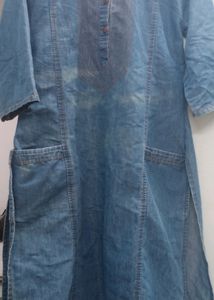 Denim Kurta For Fat Women