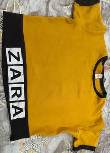 Zara Mustard Yellow T-Shirt