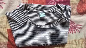 Striped T-Shirt with "Weekends" Print