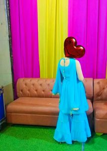 Sharara Suit With Peplum Top