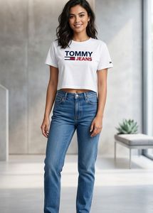 Tommy Jeans White Cropped T-Shirt
