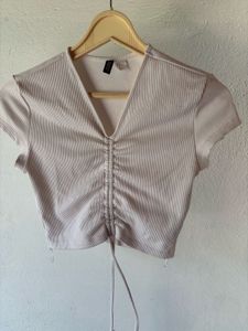 Ruched V-Neck Crop Top