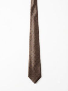 GIVENCHY Silk Necktie Brown Geometric Pattern