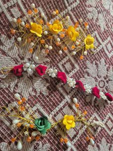 Decorative Hair Pins with Floral Accents