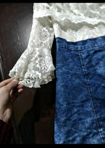 Cute Acid Wash Denim Skater dress