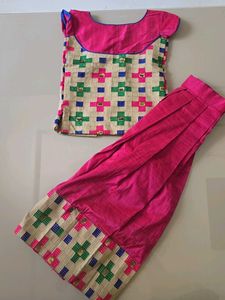 lehenga pattu pavada set 4-6yrs