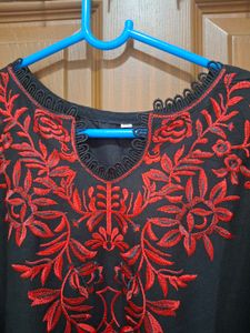 Black Embroidered Kurta Set
