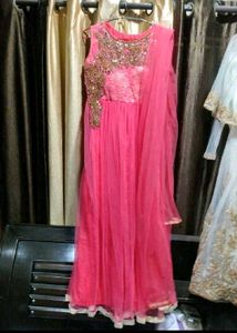 Stunning Pink Embellished Ethnic Gown
