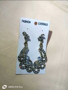 Stylish Bottle Green &amp; Gold Kurti With Earrings