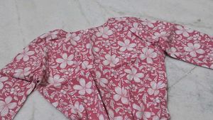 Pink Floral Print Kurta