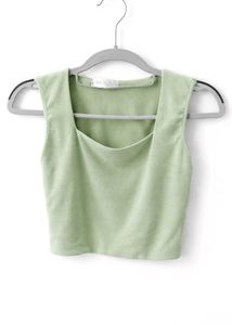 ZARA Sage Green Square neck tank top