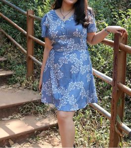 Blue Floral Mini Dress