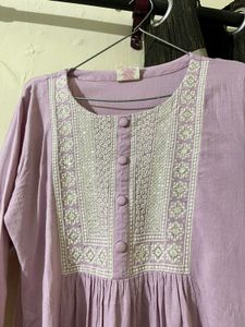 Lavender Embroidered Tunic Top