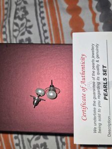 Elegant real Pearl Stud Earrings