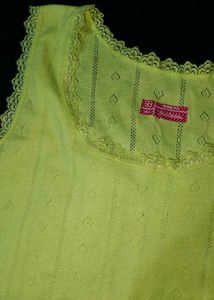 Fluorescent Lime Green Lace Trim Tank Top