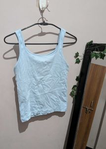 Baby Blue 'New York' Cut-out Tank Top