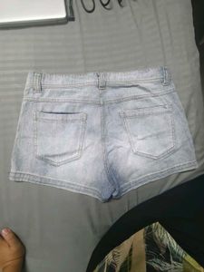 Light Wash Distressed Denim Shorts